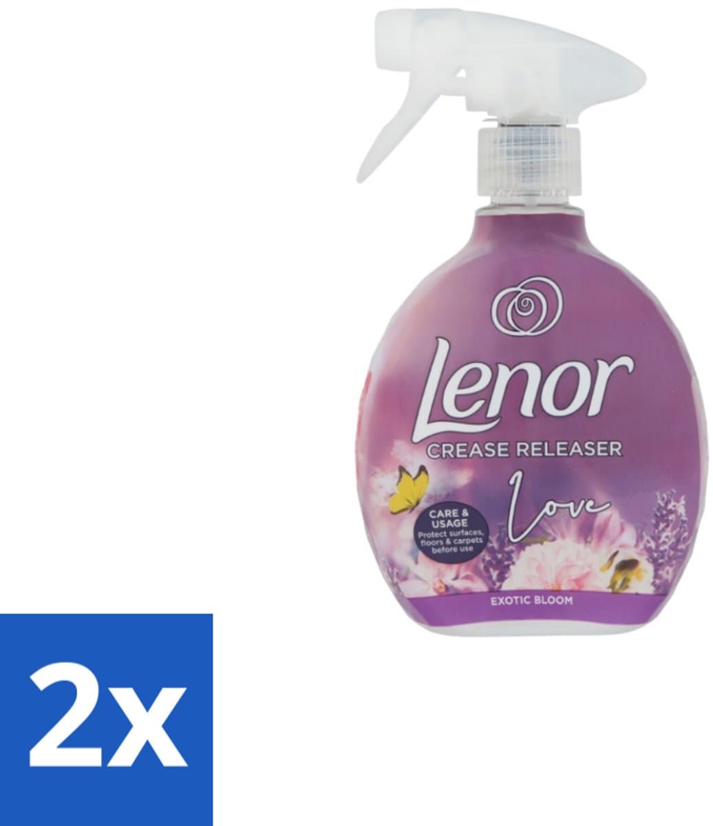 Lenor – Crease Releaser Spray – Love Exotic Bloom – Kreukverwijderaar & Textielverfrisser – 500 ml - Voordeelverpakking - 2 stuks — afbeelding 1