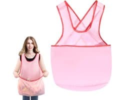 Grote waszak voor praktisch kleding drogen - Wasdroger opknoping werktas met mesh zakken - Roze - Eén maat