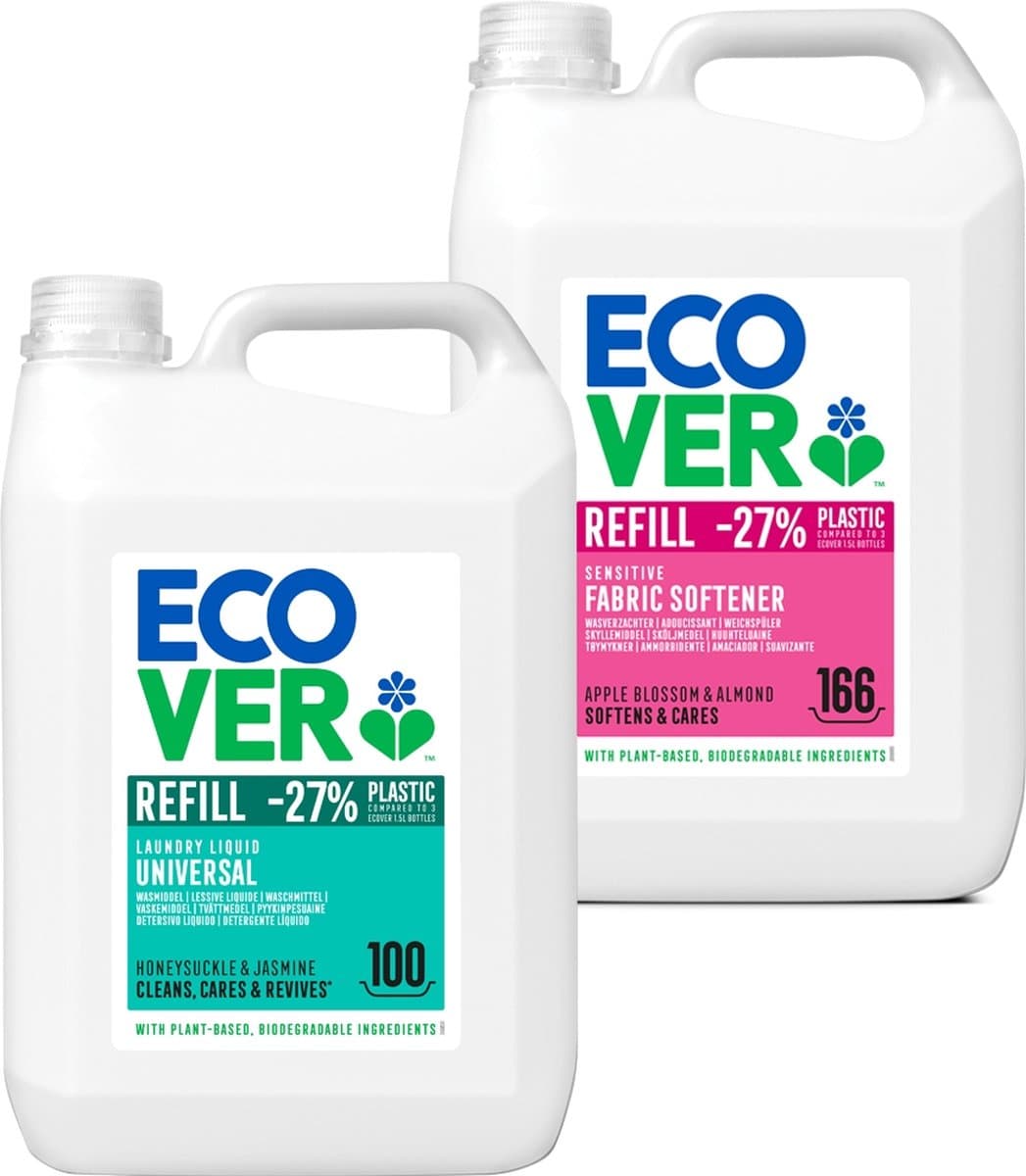 Ecover - Vloeibaar Wasmiddel Universal & Wasverzachter - Bundel 10 L - Plantaardig & Biologisch afbreekbaar - Krachtige reiniging bij 20°C — afbeelding 1