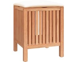 vidaXL - Badkamerkruk - 40,5x40x52 - cm - massief - walnotenhout