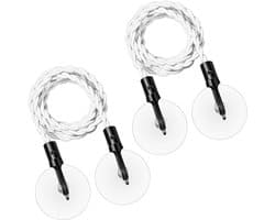 2-delige draagbare intrekbare waslijn met haken en zuignappen, campingaccessoires voor buiten- en binnenhotelgebruik (wit)