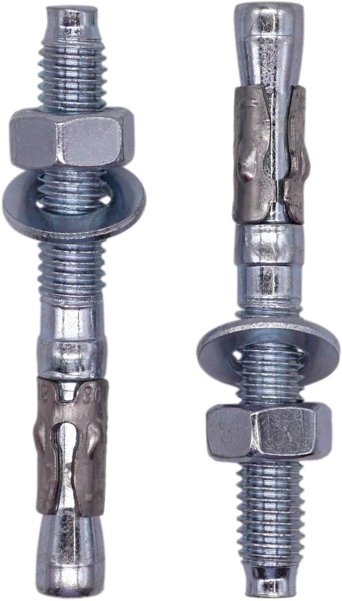 Wedge Anchors - Metaalpennen Ankerbout - Bevestigen in Beton - Gegalvaniseerd Staal - M8 x 65 mm - Zilverkleurig — afbeelding 1