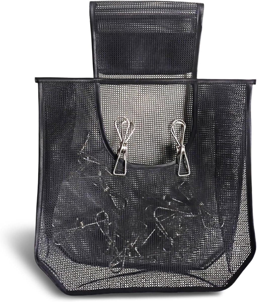 Wasknijperzak - Knijperzak - Was ophangen - Duurzaam PVC materiaal - 30 x 10 x 30 cm - Zwart — afbeelding 1