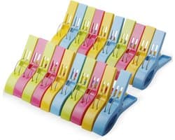 Wasknijpers Set - Handdoek Klemmen - Kleding Drogen - Duurzaam PP Kunststof - 20 Stuks - Vier Kleuren