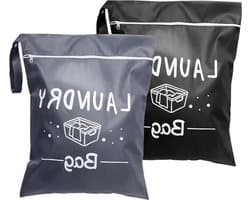Opvouwbare waszakken voor op reis - 2 stuks, herbruikbare vuile waszak met ritssluiting voor kleding en accessoires