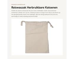 Reiswaszak Katoen - Opbergtas voor Vuile Kleren - Multifunctioneel - Lichtgewicht - Duurzaam - Zacht en Huidvriendelijk (30 * 40cm) - Waszak