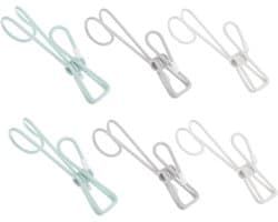 Wasknijpers - Waslijn Clips - Kleding Drogen - Winddicht Ontwerp - 10x3.80x1.00CM - Wit