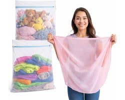 Thijox - 2 x XXL Premium Wasnet 60 x 90 cm, Grote Waszak met Ritssluiting, Ideaal voor Wasmachine, Diverse Maten, Duurzaam en Betrouwbaar, Voor Kledin