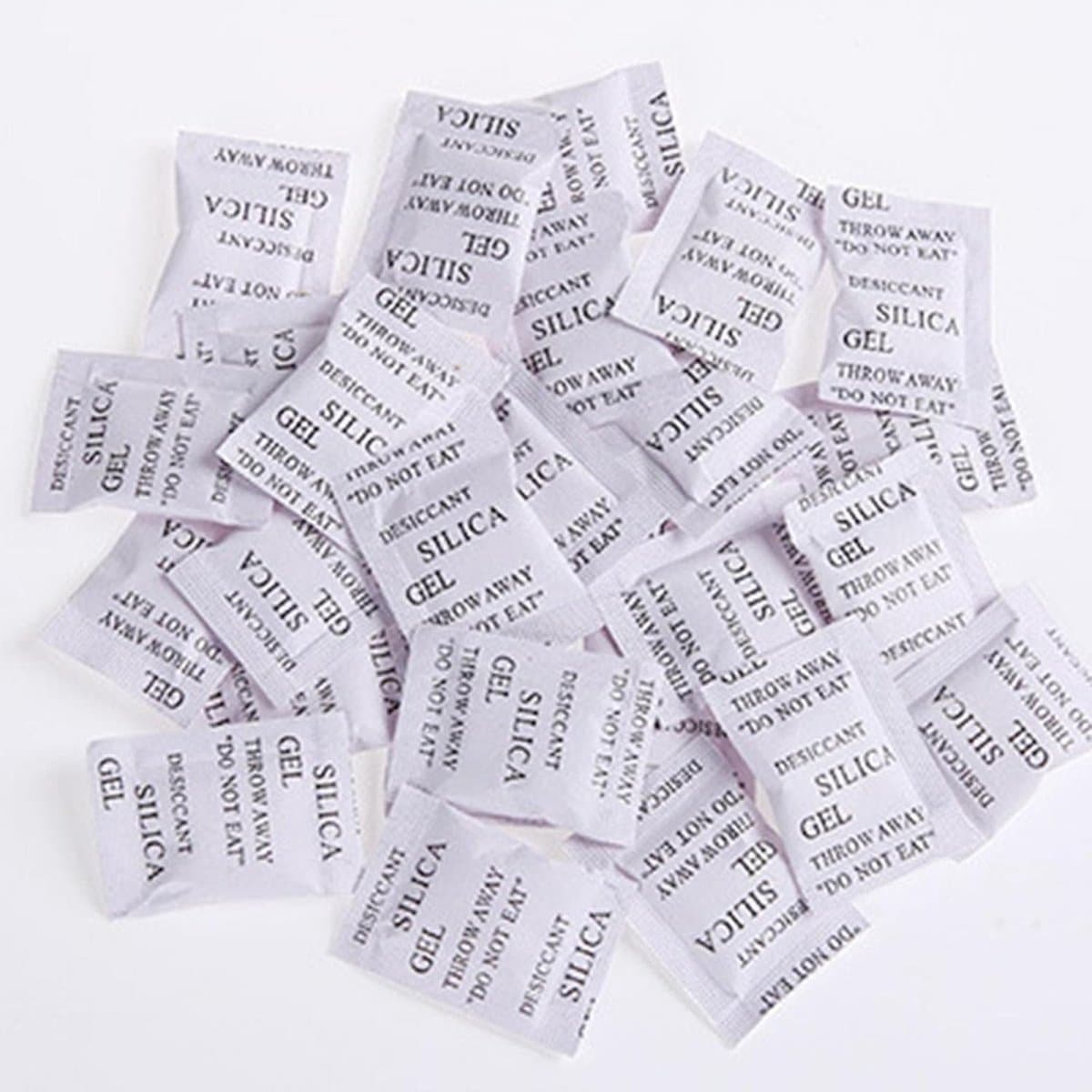 200 stks Silica Gel Droogmiddel Zakken, Silica Gel Sachet Pakket Vochtvocht Vochtige Absorber Ontvochtiger Geuren, Droogmiddel Zakken voor Opslag Drogen — afbeelding 1