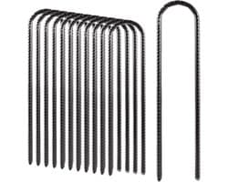 12 stuks grondankers voor trampoline en tuinhekken, 30 cm lang, schroefdraaddiameter 8 mm