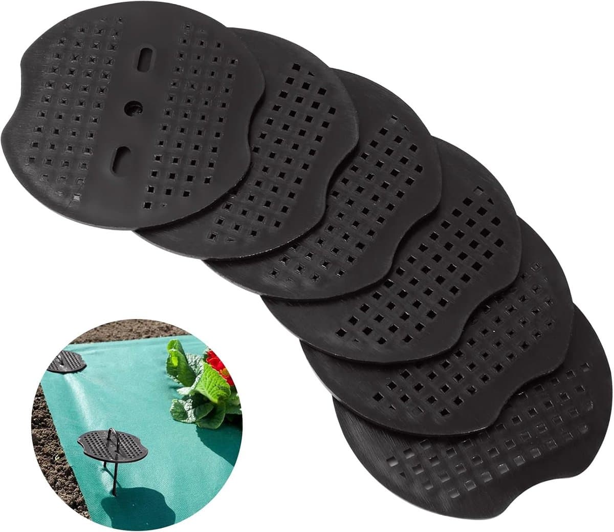 SnelShoppen - 200 Stuks Buffer Discs voor Grondankers - Kunststof Onderlegschijven voor het Bevestigen van Grondankers, Tuin, Veld, Tent, Netten en He — afbeelding 1