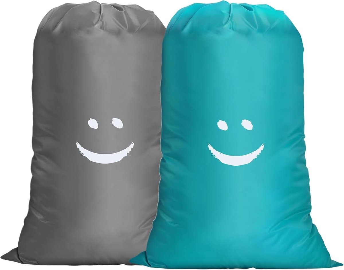 Waterdichte Reis Waszak, Grote Capaciteit voor Vuile Was, Opbergtas 61 x 91 cm, Blauw en Grijs, Ideaal voor Vakantie en Camping — afbeelding 1