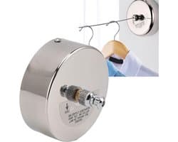Retractable Clothesline - Stainless Steel Double Pulley Washing Rope - Wall Extendable Drying Rack - Indoor and Outdoor Use - 2.8M