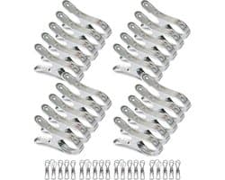 20 stuks roestvrijstalen strandhanddoekclips, grote windbestendige wasknijpers, voor dagelijkse was, strandhanddoek, badhanddoek, beddengoed en dikke kleding (12 cm)