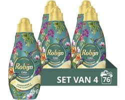 Robijn - Vloeibaar Wasmiddel - Klein & Krachtig - Paradise Secret - 4 flessen - 76 wasbeurten - Voordeelverpakking