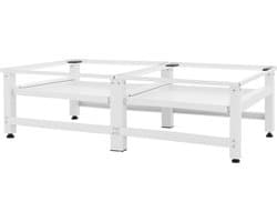 Wasmachine verhoger, Wasmachine Onderstel dubbel 61x53.5x37 cm met uitschuifplank in wit ML design