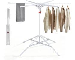 Droogrek Toren - Wasdroger Standaard - Kleding Drogen - Flexibel Instelbaar - XXL - Grijs