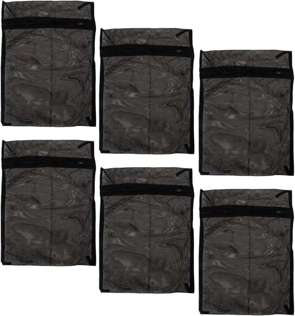 Wasmandjes Set - Kledingzakken - Kleding Wassen - Roestvrije Rits - 38x28 cm - Zwart — afbeelding 1