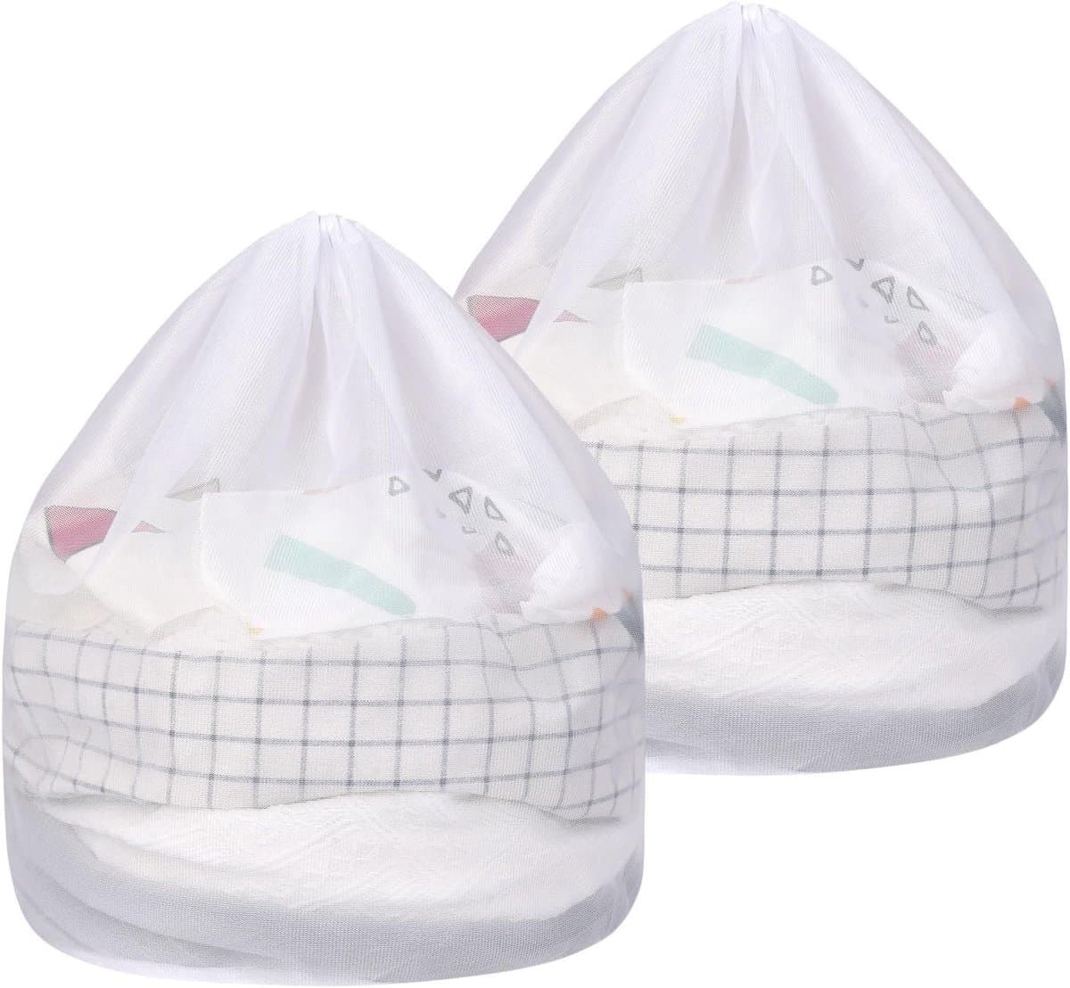 Waszakken met Trekkoord, Set van 2, Fijne Netstructuur, Duurzaam en Ruimtebesparend, 60 x 80 cm, Perfect voor Wasmachine, Delicate Kleding en Opberging van Speelgoed — afbeelding 1