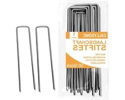 Grondankers voor tuinvlies en onkruiddoek - 100 stuks U-vormige haringen, roestbestendig, 200 mm x 40 mm x Ø 2,5 mm, stevige tentharingen voor camping en hekwerk