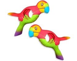 Strandstoel Handdoek Clips - Wasknijpers Papegaai - Handdoeken Bevestigen - Duurzaam Kunststof Ontwerp - 12 x 6.5 x 7 cm