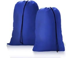 Grote Vouwbare Waszakken met Trekkoord 60x80cm - 2 Stuks - Stevige Opbergzak voor Kleding, Speelgoed en Vuile Was in Huis, Studentenhuis of Camping