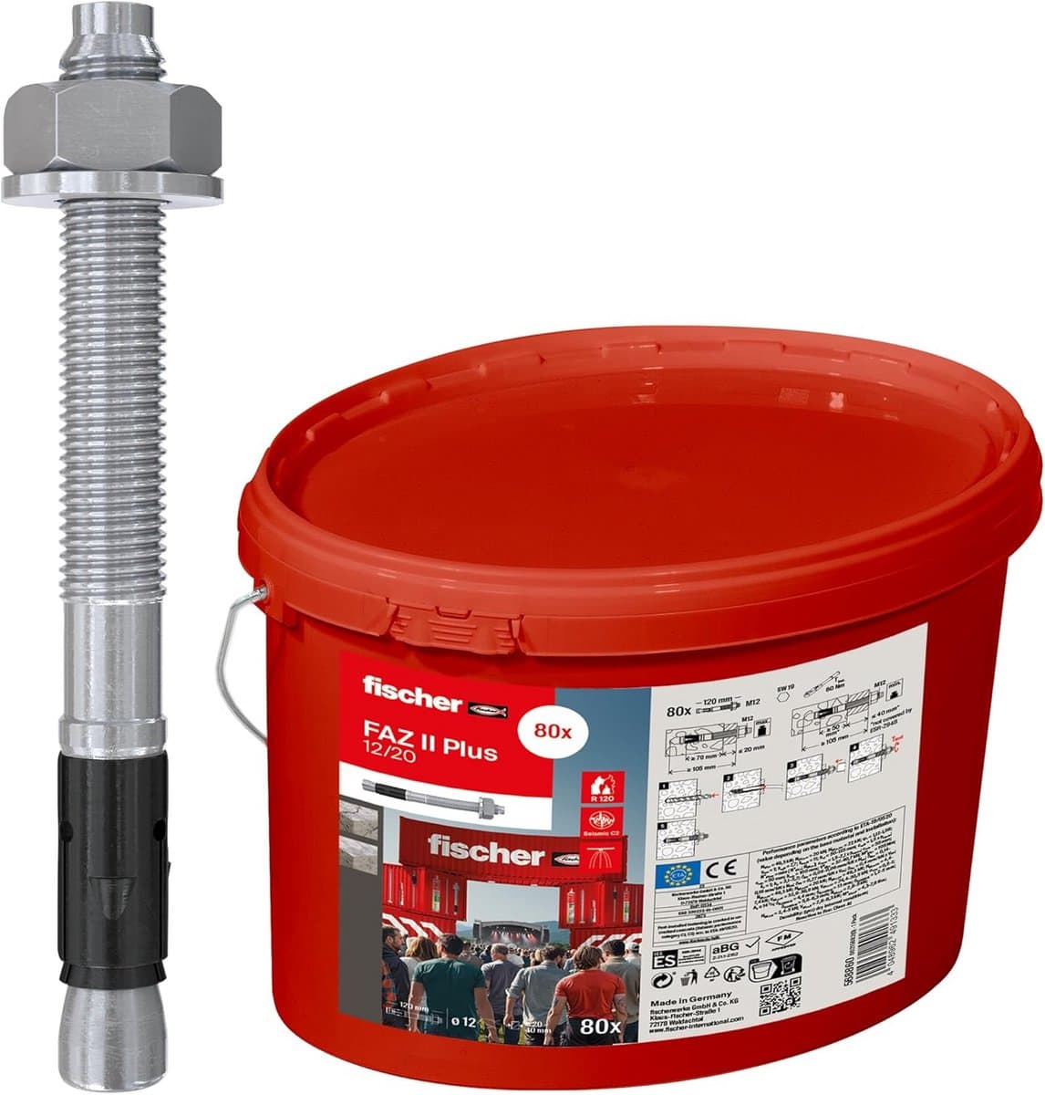 Boutenanker Set - Heavy Duty Ankers - Zware Lasten Bevestigen - Hoge Draagkracht Beton - 80 Stuks - Zilver — afbeelding 1