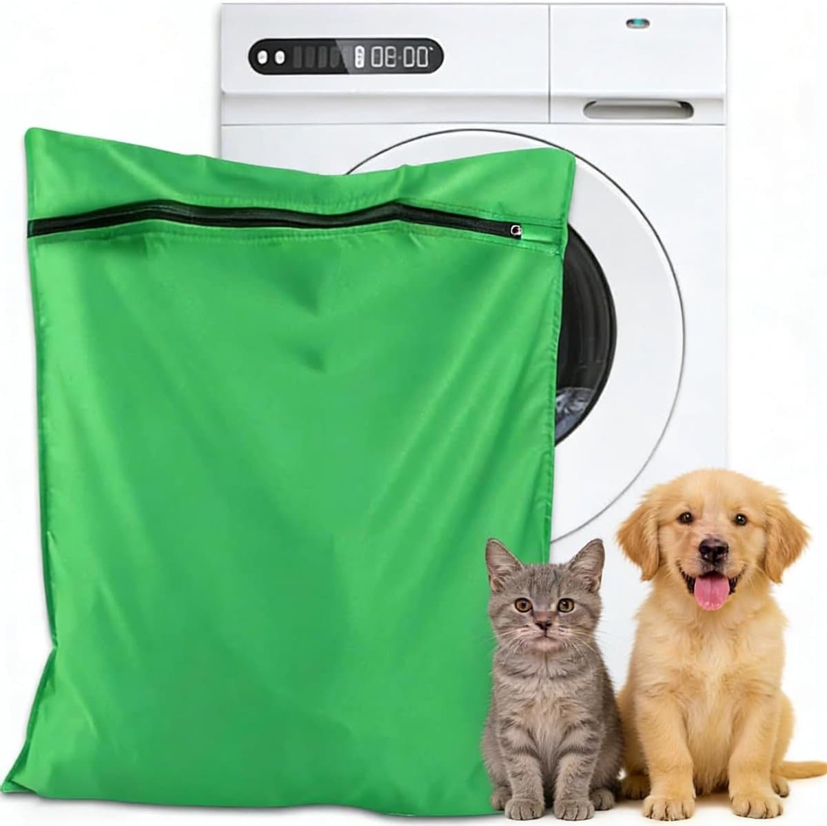 Waszak voor Huisdieren 65 cm x 70 cm - Haarvanger voor Honden, Katten en Konijnen, Fijnmazige Waszakken met Verborgen Rits voor de Wasmachine, Ideaal voor Dierenharen — afbeelding 1