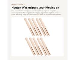 Dailygoods- Wasknijpers Houten - 10x Kledingklemmen - Handgemaakt - Glad Oppervlak - Ideaal voor Knutselprojecten - Duurzaam en Praktisch - Kledingklem