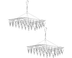 Dailygoods - 2 Stuks Opvouwbare Droogrek - Inklapbare Hanger voor Kleding en Ondergoed
