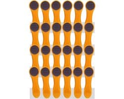 Wasknijpers - Wasclips - Kleding Drogen - Softgrip Bescherming - 24 Stuks - Geel Oranje