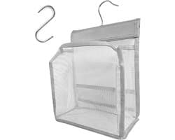Praktische Hangtas voor Kledingknijpers, Opbergzak voor Squeegee en Badkameraccessoires, Ideaal voor Binnen en Buiten Gebruik, Grijs