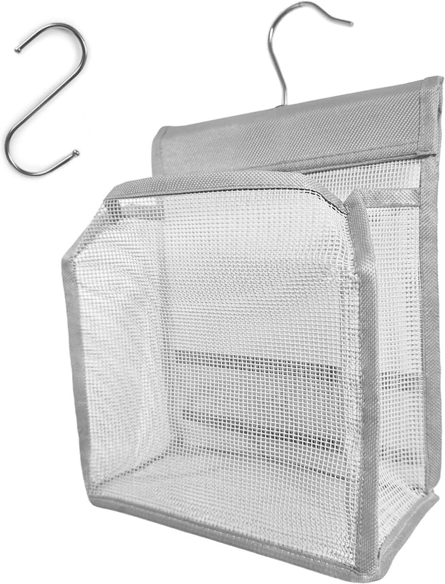 Praktische Hangtas voor Kledingknijpers, Opbergzak voor Squeegee en Badkameraccessoires, Ideaal voor Binnen en Buiten Gebruik, Grijs — afbeelding 1