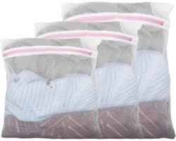 Set van 3 waszakken in verschillende maten van 40 cm tot 60 cm - Beschermt kwetsbare kleding met verborgen rits en duurzame kwaliteit