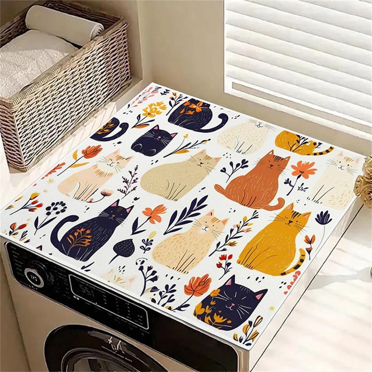 Wasmachine Droger Cover - Beschermhoes Mat - Apparaten Beschermen - Antislip Rubber - 60 x 60 cm - Kat — afbeelding 1
