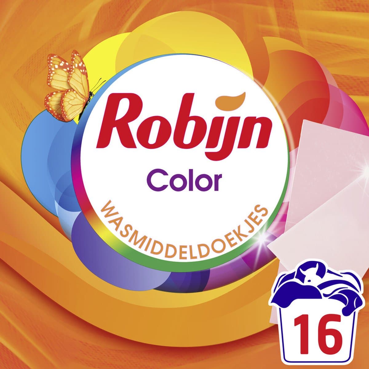 Robijn Classics Color Wasmiddeldoekjes 16 wasstrips — afbeelding 1