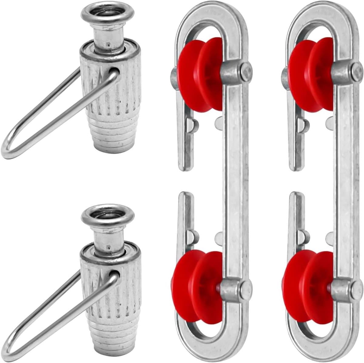 Kledinglijn Spanner - Waslijn Accessoires - Drogen Buiten - Aluminium Set - 2 Stuks - Zilverkleurig — afbeelding 1
