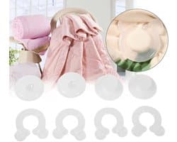Dailygoods- Dekbedovertrek Clips voor Dikke Dekbed - Bevestiging - Grijpers - 4 Stuks - Kunststof - Houdt Dekbed Op Zijn Plaats - Dekbedclips