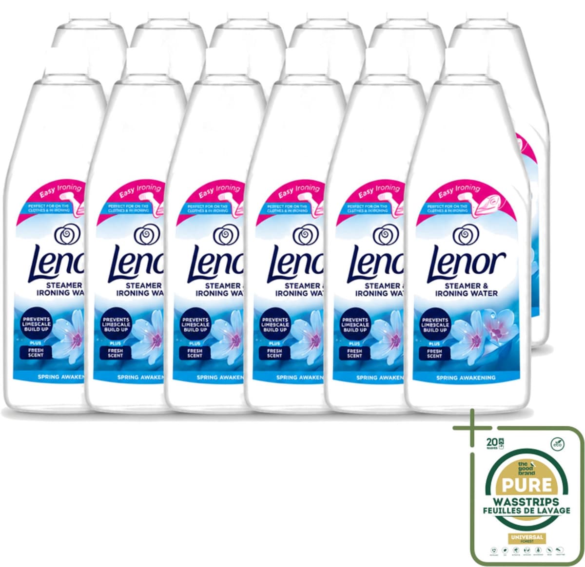 12 x Lenor - Strijkwater - Spring Awakening - Textielverfrisser - 1000 ml - Wasstrips - Strijkwater - Textielverfrisser - Wasgoed - Frisheid - Kleding — afbeelding 1