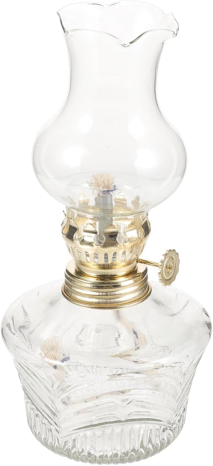 1set Retro Kerosine Lamp Glas Draagbare Olielamp Voor Binnengebruik Decoratieve Nachtlamp Voor Tafel Noodverlichting Voor Woonkamer Keuken — afbeelding 1