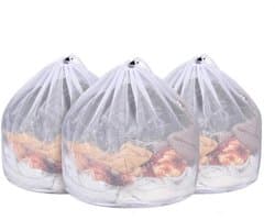 Waszak - 3 Stuks - Grote waszak - Waszakken groot - Polyester - Met trekkoord - Express cleaning - Duurzame wasmandvoering - Voor studentenhuizen, wasserettes en appartementen - 40x50cm - Wit — afbeelding 1