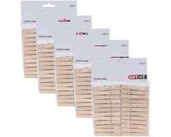 Wasknijpers naturel van hout - 120x stuks - 7,5 cm - Huishouding - De was doen - Was ophangen - wasgoedknijpers