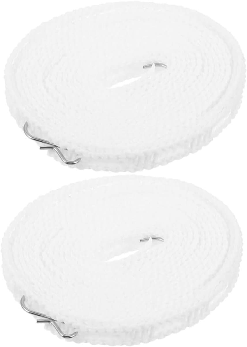 Kledinglijn Set - Waslijn Buiten - Drogen Buiten - Windproof Non-slip - 800 cm - Wit — afbeelding 1