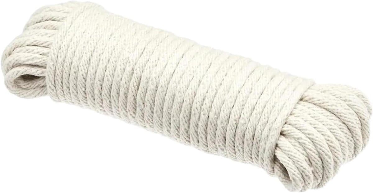 Waslijn Gevlochten Touw - Multifunctioneel Huishoudtouw - Kleding Drogen - Robuust Weerbestendig Materiaal - 20 meter - Wit — afbeelding 1