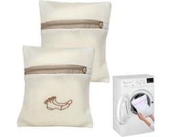 Waszakken voor de wasmachine, Set van 2 Herbruikbare Mesh Tassen 18 x 20 cm, Geschikt voor Fijne Was, Bh's, Sokken en Schoenen