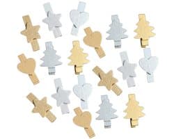 Dailygoods- Houten Wasknijpers 50 Stuks - Decoratieve Klemmen - Kleine Knijpers - Houten Klemmen - Knutselklemmen - Geschikt voor Feestdecoraties