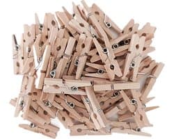 Mini Houten Knijpers - Kleine Houtklemmen - Knutselen en Decoreren - Natuurlijke Houtkleur - 50 Stuks - Assorti