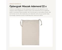 Dailygoods- Waszak Groot - Opbergtas - Waszakken voor Wasgoed - Multifunctioneel - Ademend - Katoen - 22 x 28 cm - Opbergzak