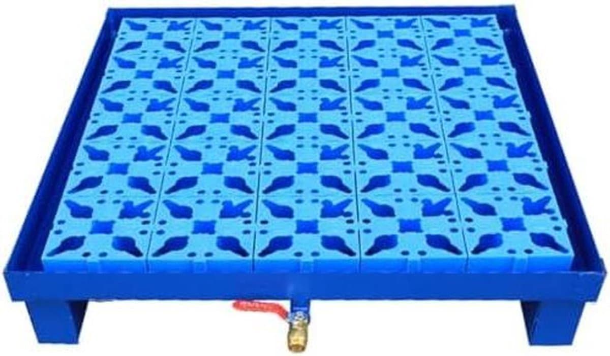 Modulaire Lekbak - Lekbak Met Afvoer - Opslag Vaten - Robuuste Metalen Constructie - 65x65x15cm - Metaal — afbeelding 1