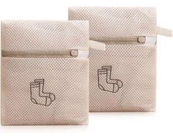 Set van 2 Mesh Waszakken voor Delicate Kleding, Ondergoed en Schoenen - Reiswasnet met Rits, 18 x 20 cm